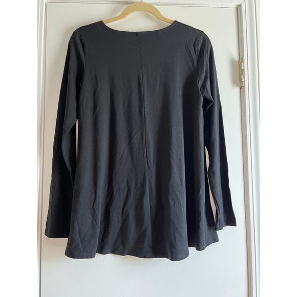 Eileen Fisher Black Jersey Crewneck Tencel Long Sleeve Sz S - Picture 6 of 6
